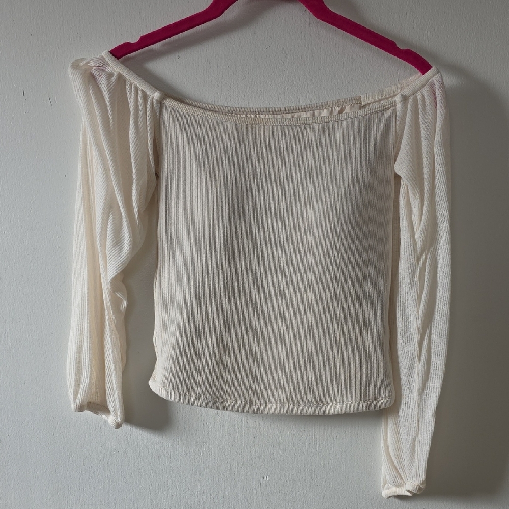 Klassy Network Off Shoulder Sheer Sleeve Brami